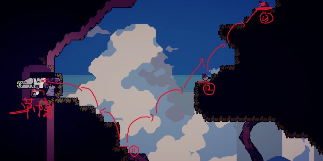 角色站在顶层平台，伸手触碰漂浮的薄荷种子母本，光芒四射