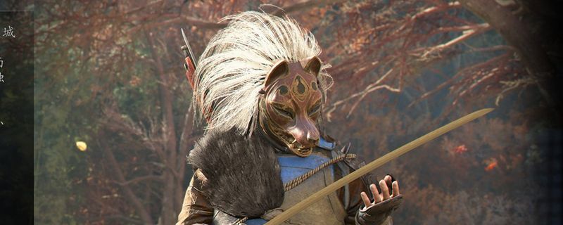 《刺客信条：影》游戏场景，主角潜行于日式城堡高塔之下，周围有守卫巡逻，氛围紧张