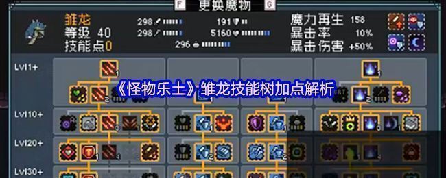 《怪物乐土》中雏龙角色立绘展示，外形为半龙形态，双翼展开，眼神锐利，背景带有火焰与魔法光环特效