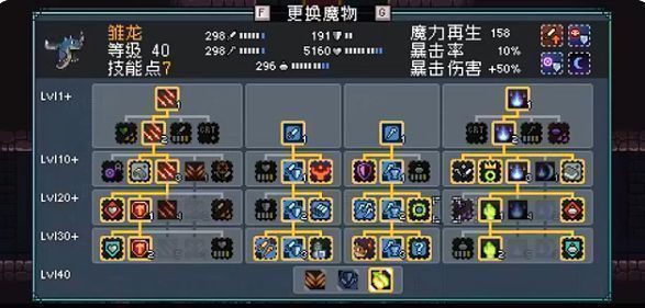 技能树界面截图，红色高亮标注雏龙的力量强化与魔法强化路径，线条清晰指向核心技能节点