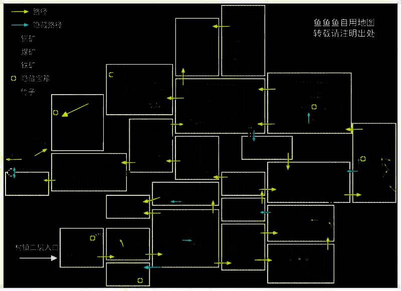 河谷地图详细标注图，显示主要路径、交汇点和可探索分支，帮助玩家规划路线