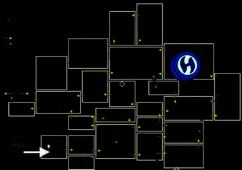 河谷某处隐藏果子附近的场景，地面有碎石，背景为倾斜山坡，植被茂密