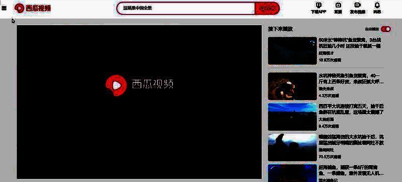 西瓜视频网页版登录页面截图，显示账号输入区域和推荐内容模块