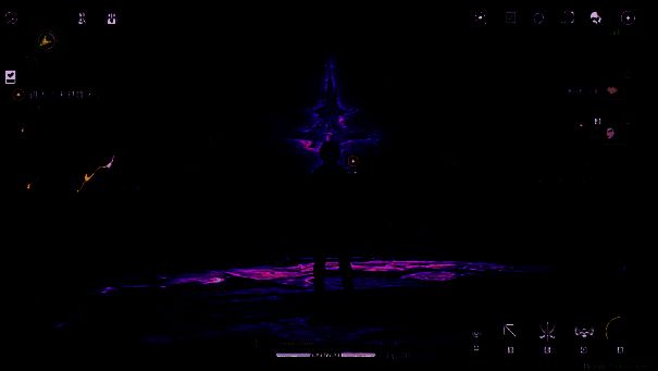 雨水从地面逆流向天空，形成梦幻般的蓝色光柱，周围漂浮着半透明的人形幻影