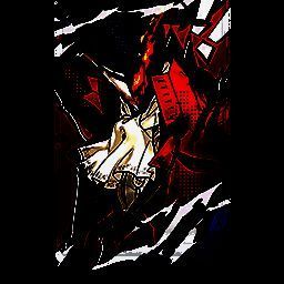 无尘亚森背景，暗红色调，机械巨兽轮廓浮现