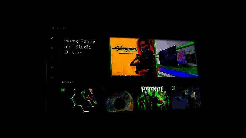 NVIDIA App主界面展示，包含驱动更新提示、最近使用程序列表及功能导航栏