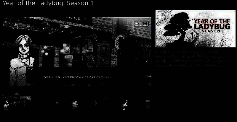 《瓢虫之年：第一季》Steam商店页面截图，展示游戏主视觉图，画面中一只机械感十足的瓢虫在昏暗森林中爬行，氛围诡异而神秘