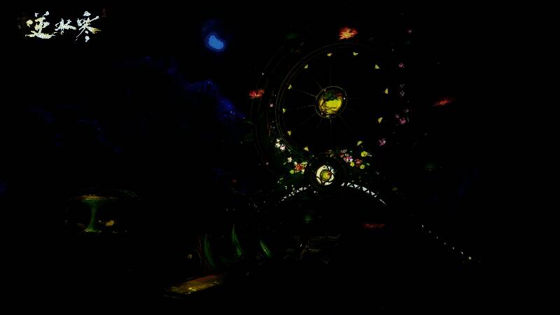 庄园内布置着节日彩灯与糖墩墩摊位，玩家角色在摊位前互动