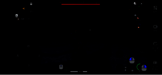 按键编辑界面，用户可拖动按钮位置、调整大小与透明度