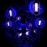 技能【极化雷域】效果示意图，巨大雷电领域笼罩战场，敌人头顶不断出现轰雷打击特效