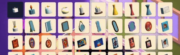 游戏中地板与壁纸选择界面，多种纹理清晰展示，用户正在预览不同搭配效果