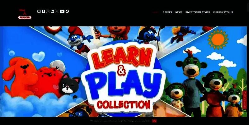 RedDeer.Games官网首页截图，页面布局清晰，包含多款游戏展示与导航菜单