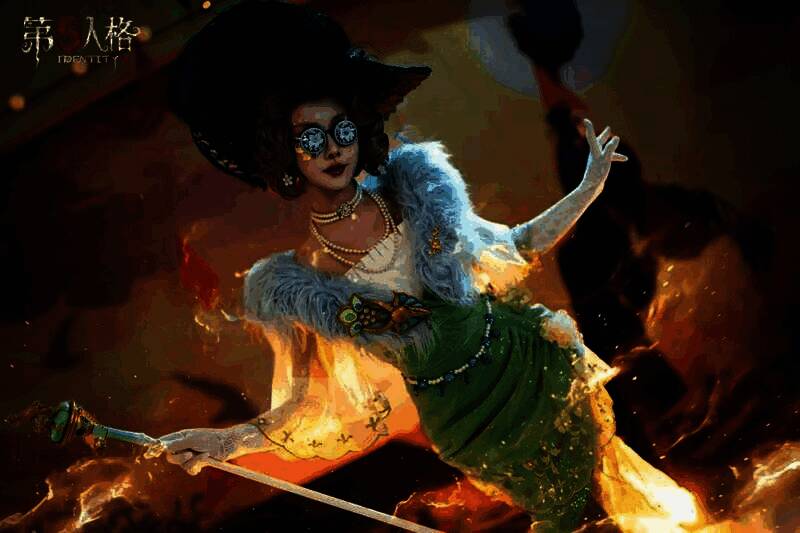 红夫人COSER在展台前与玩家互动，身后是庄园风格的背景板