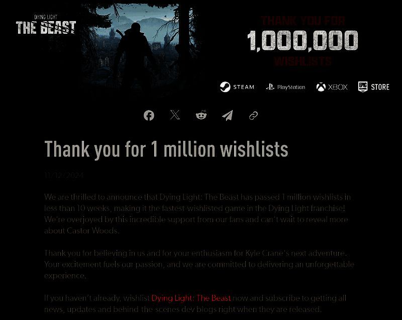 游戏实机画面截图，展示主角在高楼间飞跃的跑酷动作，夜幕下丧尸在街道游荡，光影与氛围极具压迫感