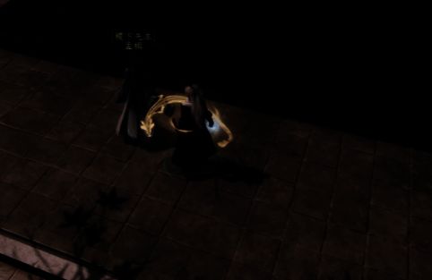 传承仪式动画截图，角色引弓向天，飞花环绕，流光箭影划破夜空