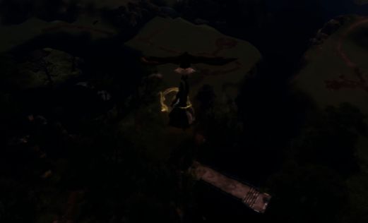 战斗场景中角色释放伤心小箭，红色箭影划出优美弧线，敌人被击中后陷入迟缓状态