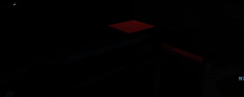 办公区与实验区交界处的地形示意图，显示玩家搭建桥梁跨越断崖的路径