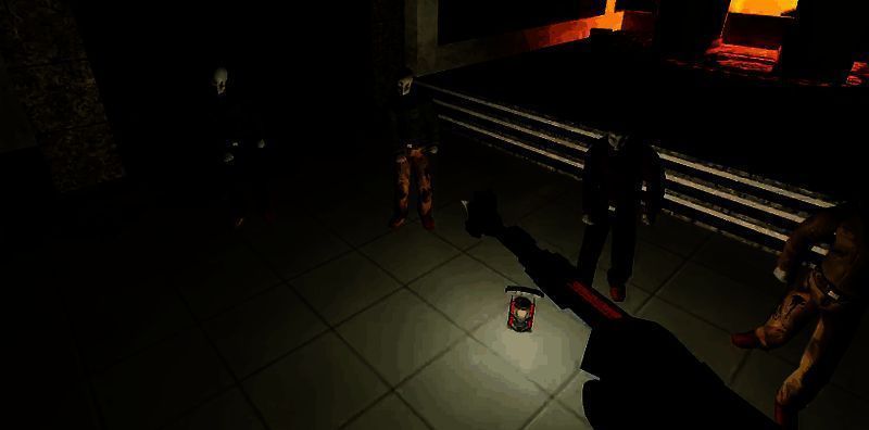 闪电长矛在游戏中实际战斗场景，角色挥动长矛释放电弧，敌人被击飞并陷入麻痹状态