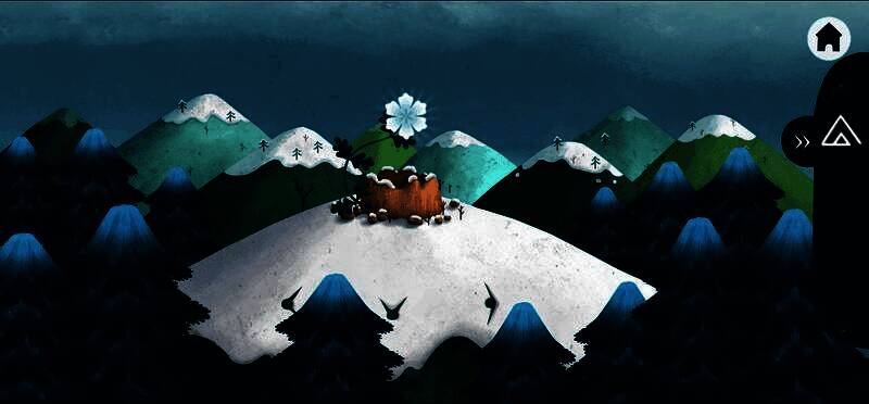 树洞中心六瓣花缓缓绽放，光芒四射，周围冰晶化为花瓣飘散