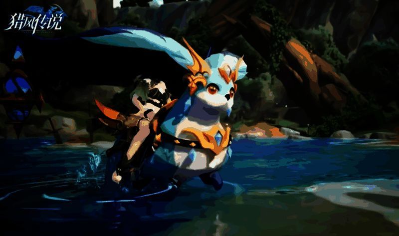 兔斯基摩宠物展示图，外形酷似机械风兔子，周身环绕蓝色能量光环