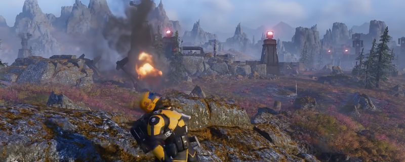 《绝地潜兵2》游戏中玩家使用最后通牒武器进行射击的操作示意图，界面显示角色正面向右侧，按键提示W、D与鼠标左键协同操作