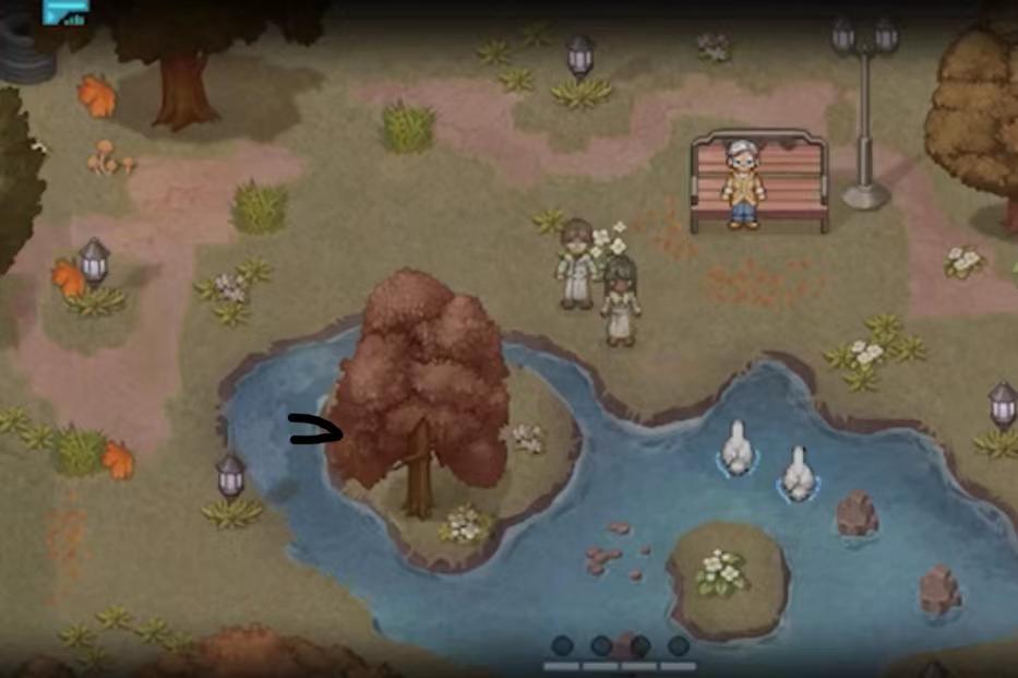 长椅上的宣传单特写，周围环境充满怀旧氛围