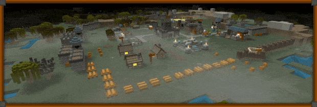 夜晚战斗动态图，英雄挥舞巨剑斩杀骷髅兵，火把照亮城墙，箭雨从塔楼倾泻而下