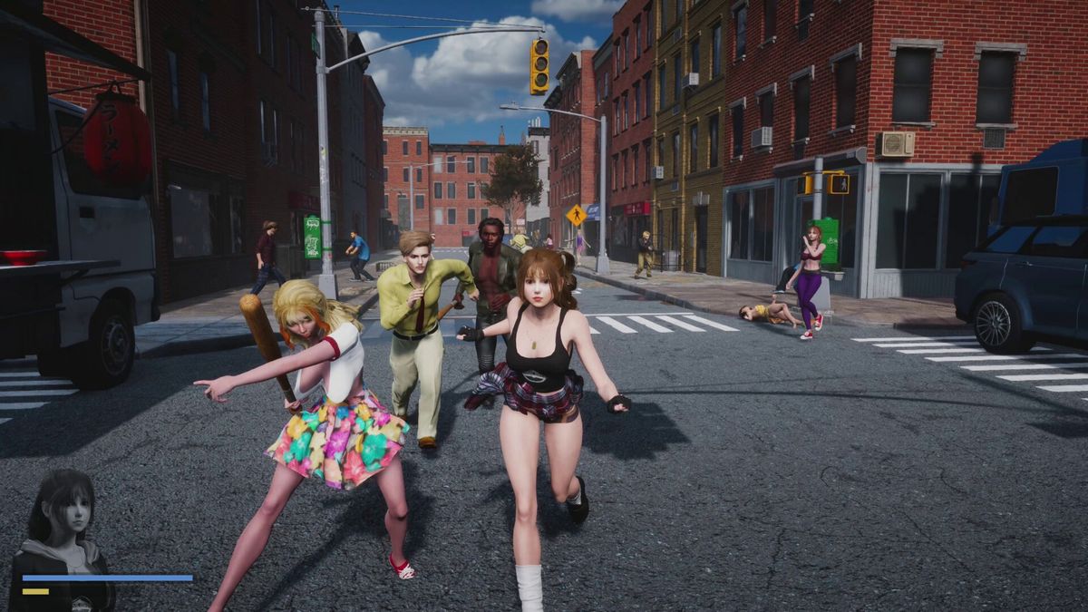 《克拉肯城市》游戏主视觉图，黑暗魔法师站在城市高处，脚下是惊恐逃窜的人类，背景为紫色风暴笼罩的都市