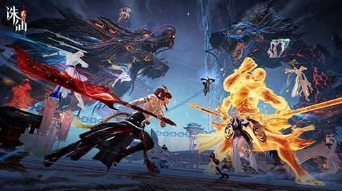 华为手机运行《诛仙2》画面特写，角色技能释放瞬间光影绚丽，细节清晰