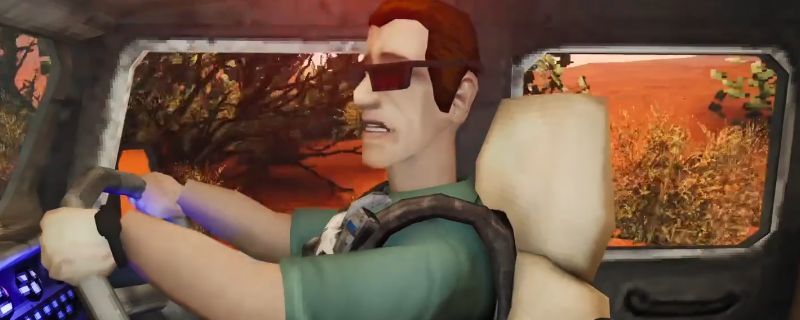 《非生物因素》游戏开场画面，玩家角色站在荒凉的废墟前，远处有废弃车辆和灰暗天空，氛围压抑