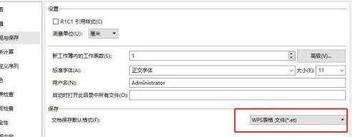 用户已从下拉菜单中选择DOCX格式作为默认保存类型