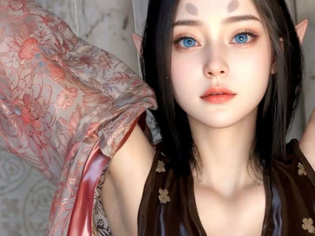 萍萍角色动画定格，角色姿态柔美，背景光影梦幻，充满诗意氛围