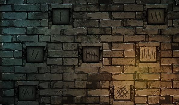 角色使用钩锁攀爬石壁的动态画面，上方有一处悬空平台，隐约可见钟形装置