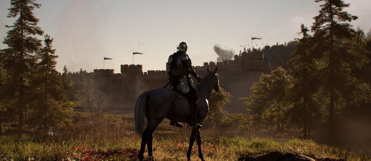 一座被荆棘封锁的古老神庙，石像眼中泛着诡异红光