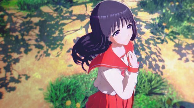 神岸明独自站在黄昏的走廊上望向远方，神情略带忧郁，暗示其内心复杂的情感波动