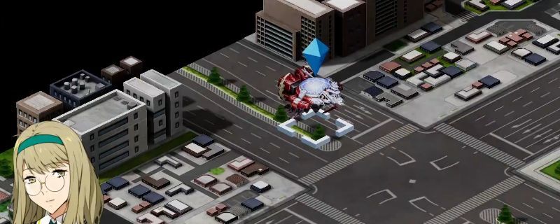 《超级机器人大战Y》中‘运命之子们’任务的城区战斗场景，多台参战机体在城市废墟中展开激烈交火，背景可见倒塌的建筑与爆炸火光