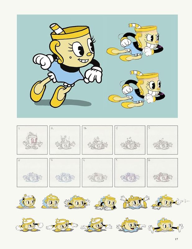 角色设计对比图，展现Ms. Chalice从初稿到最终形象的演变轨迹