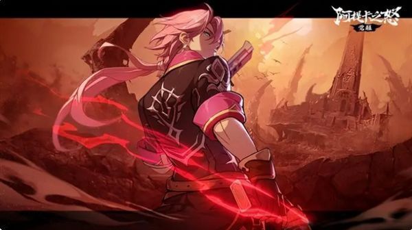 赏金猎人角色展示，身披皮质风衣，双手持枪呈射击姿态，背景为荒凉沙漠与残破建筑