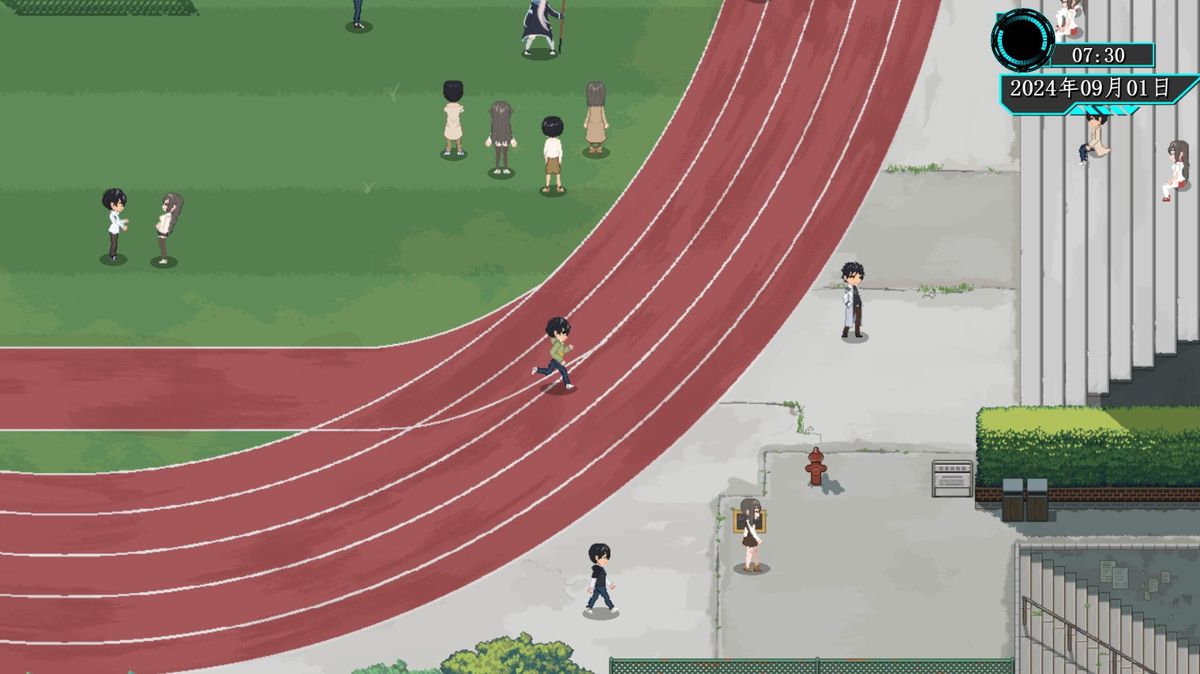 主角与一名少女在夜晚的森林中前行，手持火把，周围雾气弥漫，远处有不明生物的眼睛闪烁