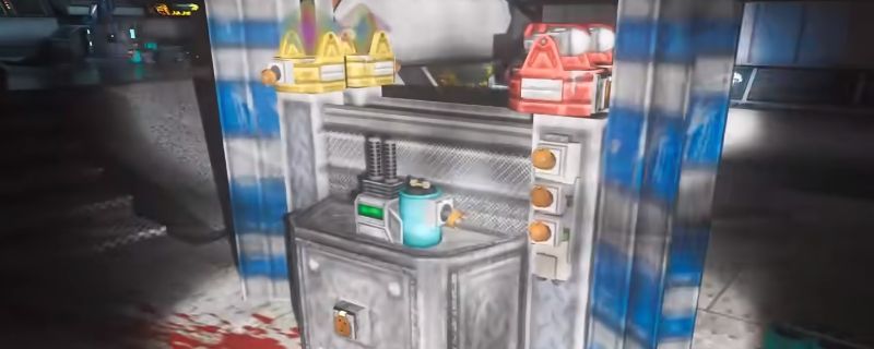 《非生物因素》中无限发电机的电路结构示意图，展示激光发射器、发电器、路障与电池之间的连接方式，红蓝线路交错，体现双循环交替运行机制