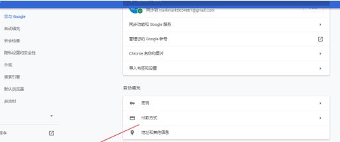 ‘付款方式’选项在页面中清晰可见，下方显示已有卡片示例