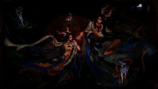 心王·九色鹿外观展示，角色化身九色神鹿，周身环绕金光与祥云，背景为敦煌岩壁风格