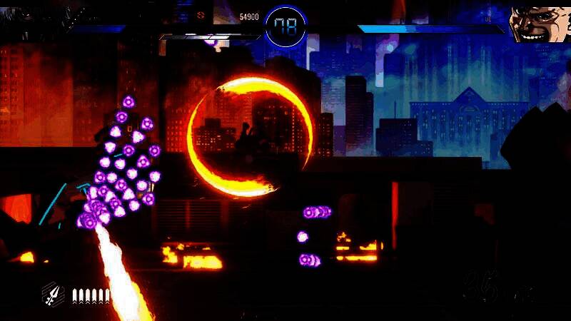 战斗特写镜头，月云挥刀斩断敌人武器，动作流畅，细节逼真