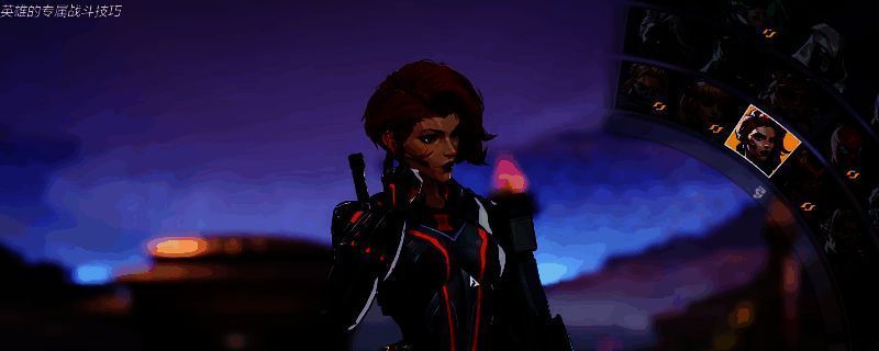 黑寡妇站在高台狙击敌人，红色战衣飘扬，手中狙击枪精准瞄准，背景为城市废墟战斗场景