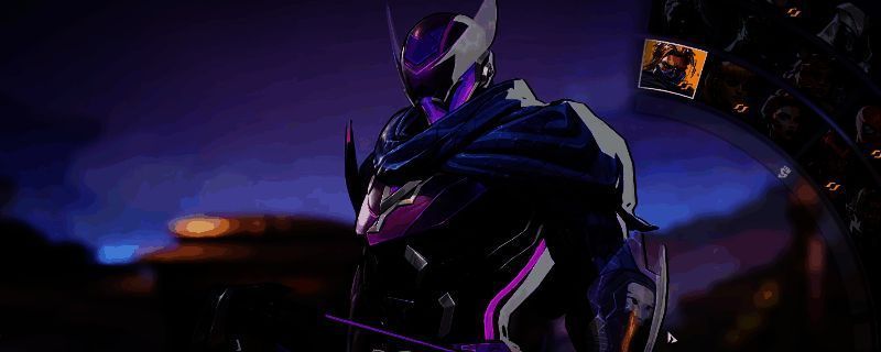 《漫威争锋》中鹰眼站在高台弯弓搭箭的战斗姿态，箭矢蓄势待发，背景为城市废墟战场