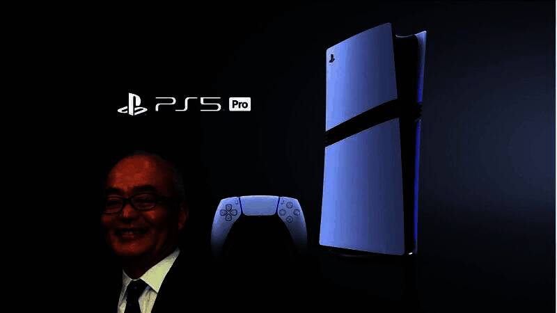 PS5 Pro主机外观展示，黑色机身搭配光面设计，凸显高端质感