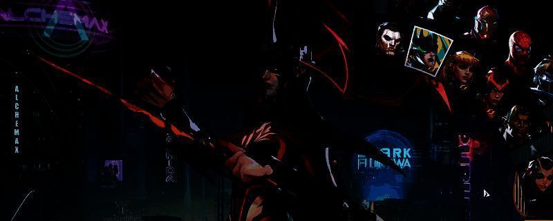 漫威争锋中死亡女神海拉的战斗姿态，身穿暗黑铠甲，手持双刃，周身环绕着死亡能量，眼神凌厉地锁定敌人