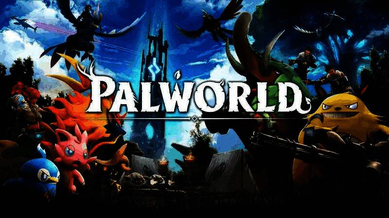 任天堂与宝可梦公司联合起诉《幻兽帕鲁》的画面示意图，背景为法庭风格设计，两侧分别为宝可梦球投掷动作与《幻兽帕鲁》中的捕捉机制对比图