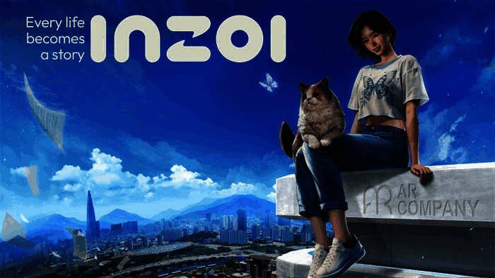 《inZOI》中国独家PV宣传图，展示城市夜景下角色行走的唯美画面