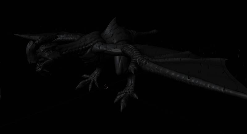 毒怪鸟3D模型特写，眼睛炯炯有神，翅膀微张，处于警戒状态